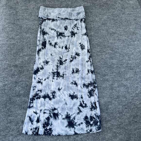 Olive & Oak - Gorgeous Size Large Blue/gray/black Tie Dye Maxi Skirt Boho Hippie - Picture 1 of 9